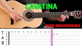 CAVATINA  Easy guitar melody lesson for beginners with tabs  The Shadows [upl. by Davenport]