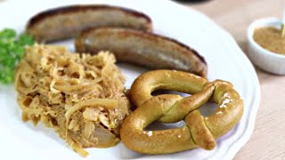 German Beer Brats with Sauerkraut [upl. by Januisz]