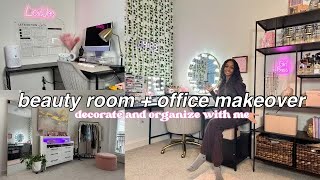 Extreme Room Makeover aesthetic office  beauty room transformation  Living Alone at 20 [upl. by Alorac]