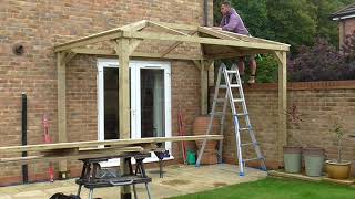 Bishops Stortford Gazebo Build with Felt Tile Roof [upl. by Eitteb]