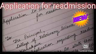 Letter to the principal asking for readmission [upl. by Arnon]