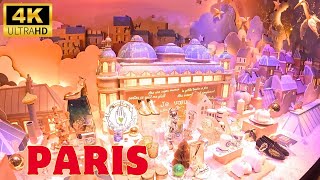 CHRISTMAS IN PARIS 2023  Printemps Store Haussmann By Night  4K Walking Tour [upl. by Reivilo]