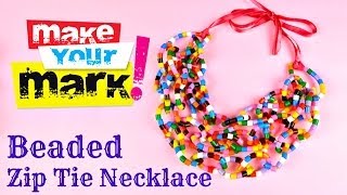 How To Make a Beaded Zip Tie Necklace DIY [upl. by Yleen196]