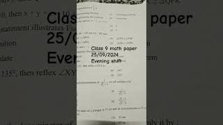 Class 9 math exam 2024  230924  class 9 half yearly exam 2024 [upl. by Annaiek622]