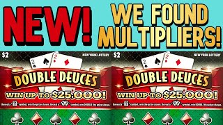 DOUBLE DEUCES We have Multipliers New 2 Scratch Off Ticket  New York Lottery Gameplay [upl. by Eserrehs]