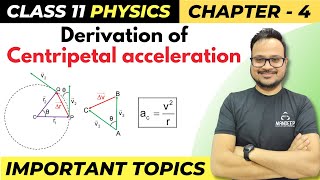 Derivation of Centripetal Acceleration  Class 11 Physics Important Topics [upl. by Parrie]