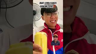 BUAT CORN FLAKES DENGAN CEPAT⁉️ food funny cooking challenge foodie топ violin music [upl. by Rednasyl]