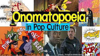 Onomatopoeia Examples in Songs Movies and TV [upl. by Haiacim]