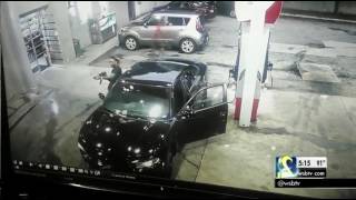 RAW VIDEO Surveillance camera shows shootout at Atlanta gas station  WSBTV [upl. by Manthei520]