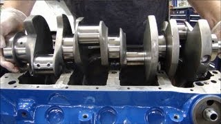 Engine Building Part 3 Installing Crankshafts [upl. by Merat]