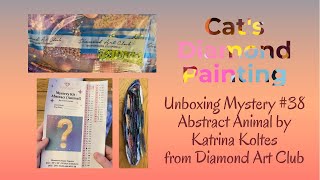 Unboxing Mystery 38  Abstract Animal by Katrina Koltes  Diamond Painting from Diamond Art Club [upl. by Stratton]