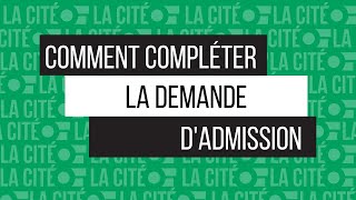 Comment faire une demande dadmission au Collège La Cité Étudiante canadienne [upl. by Maren815]