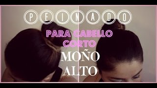 Peinado Facil para cabello corto  Moño alto con un calcetínmedia Style ShareM [upl. by Muns]