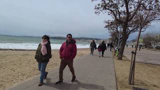 Palamós Spain Chilled walking beach tour [upl. by Ilaire]