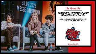 Ghostbusters QampA Mckenna Grace Finn Wolfhard and Logan Kim  German Comic Con Dortmund  07052023 [upl. by Gnap521]