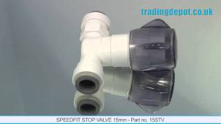 TRADING DEPOT Speedfit Stop valve 15mm Part no 15STV [upl. by Leur145]