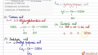 Write the structural formulae and give IUPAC names of the following  i Lactic acid [upl. by Nnaecyoj]