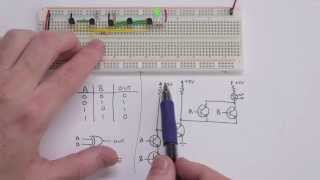 Making logic gates from transistors [upl. by Ahsilem]