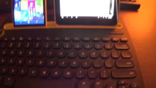 Logitech K480 Bluetooth Keyboardgrip test and switching [upl. by Tybald647]