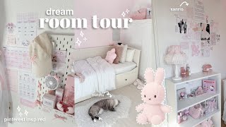 MY DREAM ROOM☁️ a tour  pinterest inspired aesthetic desk pink aesthetic [upl. by Minoru761]