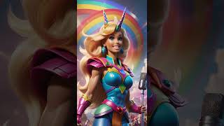 Rainbow Unicorn Wonder Woman Barbie karaoke singing I love you ￼ [upl. by Teerell585]