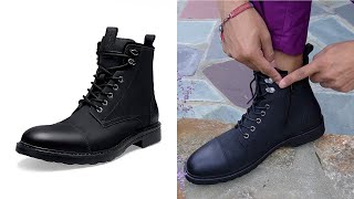 Vostey Mens Motorcycle Chukka Boots Review [upl. by Marline]