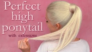 High ponytail with clip in extensions hairstyle perfect blending tips and tricks [upl. by Moulden]