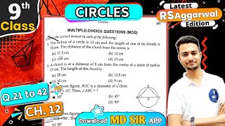 CHAPTER 12 Circles MCQs  Circles Class 9  Rs Aggarwal Class 9  MD Sir Class 9 [upl. by Elconin]