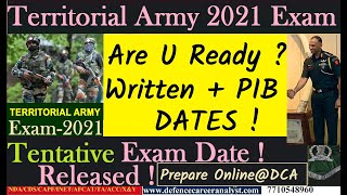 Territorial Army Officers Entry Exam 2021Tentative Written Exam amp PIB Schedule Unofficial Update [upl. by Sharla]