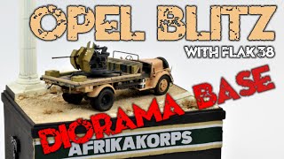 DIORAMA BASE for OPEL BLITZ and FLAK 38 AFRIKA KORPS part 3 Tamiya 135 scale [upl. by Ahsirak769]