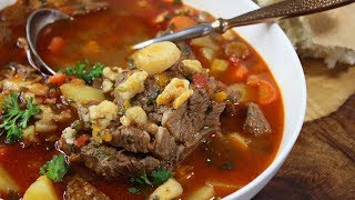 Hungarian Goulash Authentic Recipe with Hungarian Pinched Noodles [upl. by Yennor471]