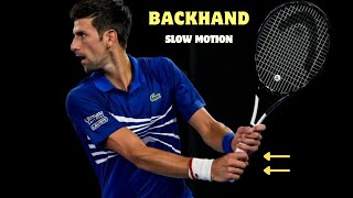 Novak Djokovic Backhand Slow Motion  Analysis [upl. by Akins]