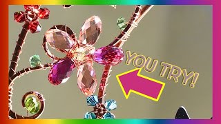 How To Wire Wrap Flowers for Beaded Suncatchers 1 of 3 [upl. by Norvil157]