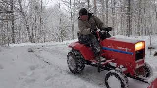 Snow plowing 1132024 part 1 Gravely 8163T [upl. by Yrrem741]