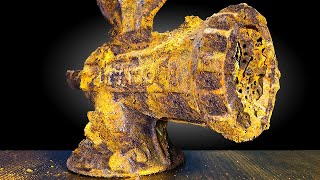 100 Years Underground Rusty Antique MEAT GRINDER Restoration [upl. by Skricki800]