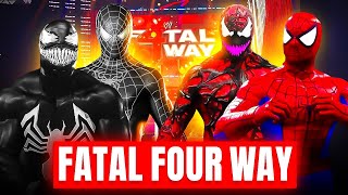 WWE 2K24 Spiderman Vs Carnage Vs Venom Vs SpiderMan Black – Wrestlemania Fatal Four Way [upl. by Broddy]