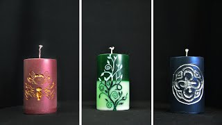 CARVED CANDLES  3 picture variants  DIY [upl. by Ainslee671]