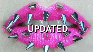 Pink Spike Lip Art Updated Abbey Dawn WTH heel Tutorial GIVEAWAY CLOSED [upl. by Revart]