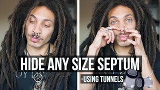 How To Hide Your Septum Piercing  ANY GAUGE SIZE [upl. by Lachance853]