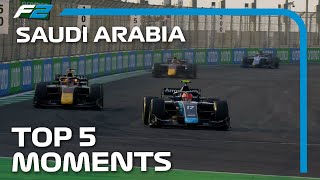 Double Overtake Jeddah Street Spins And The Top 5 F2 Moments  2021 Saudi Arabian Grand Prix [upl. by Arytal]