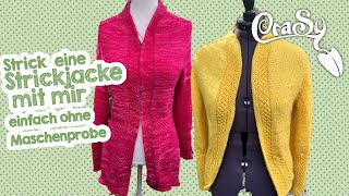 Strick eine Strickjacke mit Sattelschulter ohne Maschenprobe mit mir [upl. by Hanny]