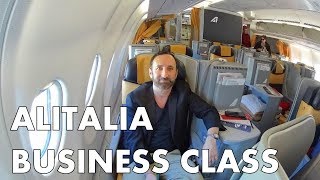 Amazing Food Wine and Service in Alitalia Business Class  JFK to Rome [upl. by Draner]