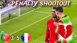 Portugal Vs France 35 Highlights amp penalty shootout EURO 2024  Ronaldo out of the EURO 💔 [upl. by Eivlys]