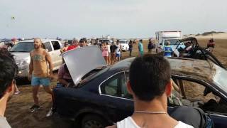 Bmw 725 vuelco en la beach pinamar [upl. by Clifford]