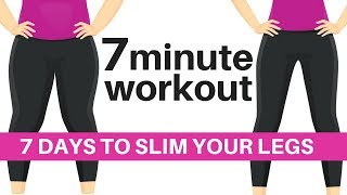 7 MINUTE WORKOUT SLIM YOUR LEGS HOME WORKOUT  LOSE INCHES  REDUCE LEG FAT LUCY WYNDHAM READ [upl. by Olumor396]