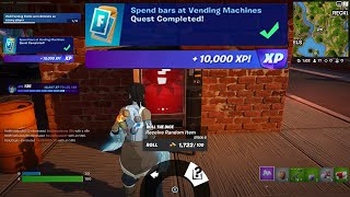 How to EASILY Spend bars at Vending Machines in Fortnite locations Quest [upl. by Asilehc161]