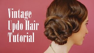 Vintage Updo Hair Tutorial [upl. by Redan]