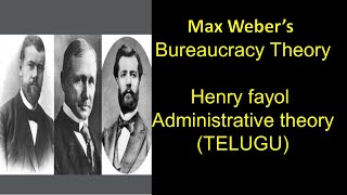 Bureaucratic Management in Telugu Max Webers Bureaucracy Theory Henry fayol Administrative theory [upl. by Nylakcaj958]