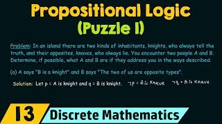 Propositional Logic − Puzzle 1 [upl. by Gingras]