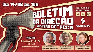 Boletim da Direção  14 de agosto Revisão do PCCS  Tabelas remuneratórias [upl. by Ynnam]